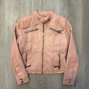 Y2k jou jou pink leather jacket